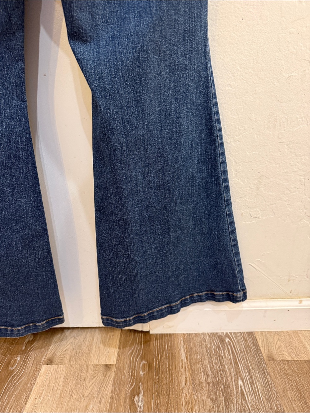 Ava & Viv Indigo Short-Sleeve Denim Jumpsuit with Tie Belt - Picture 5 of 5